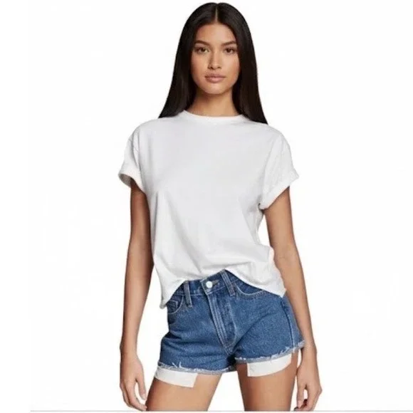 Aritzia Denim Forum The Farrah Cheeky Short Cut off Distressed Size 27 - Picture 2 of 9